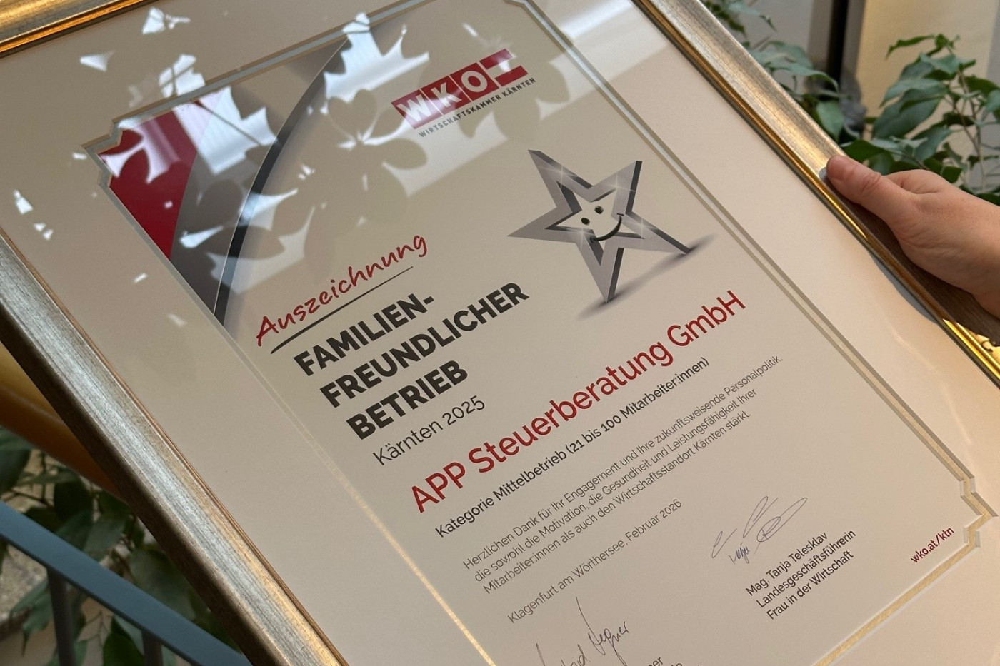 Auszeichnung familienfreundlicher Betrieb