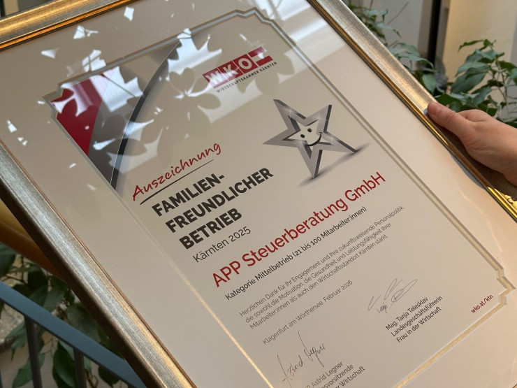 Auszeichnung familienfreundlicher Betrieb